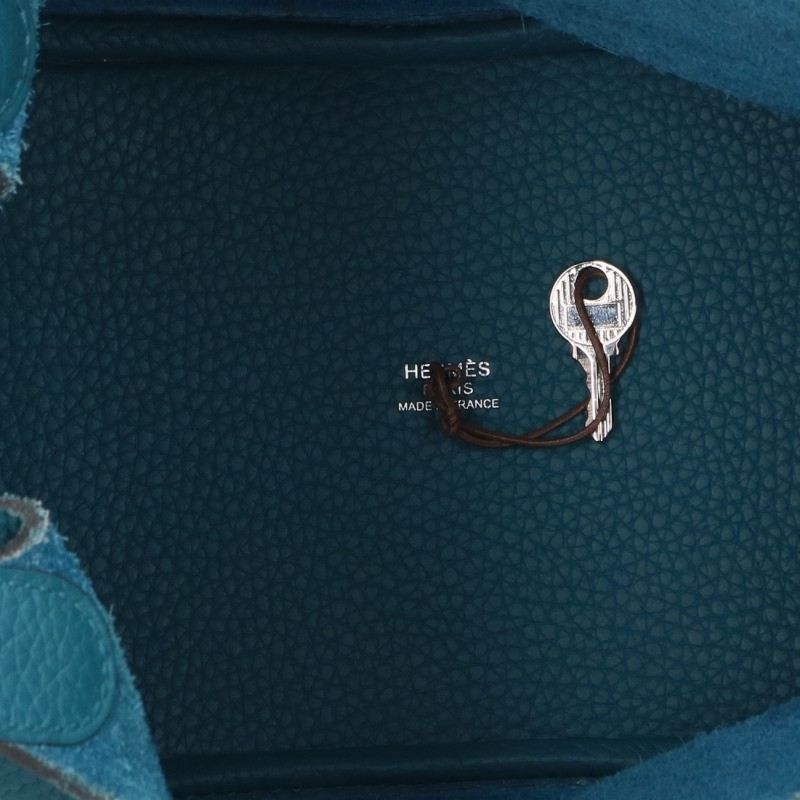 Hermes Picotin Lock PM Silver Taurillon Clemence Vert Bosphore Handbag PM — view 3
