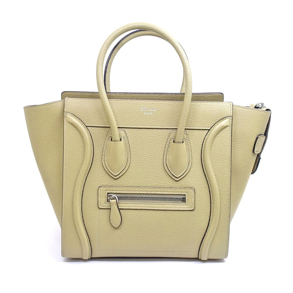 Celine Luggage Micro Dune Beige Handbag Silver
