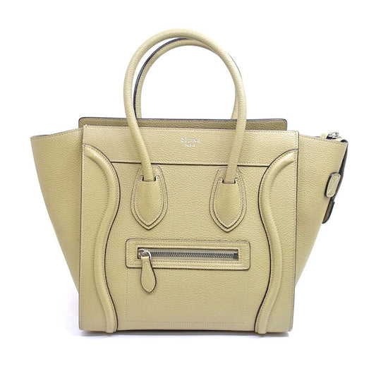 Celine Luggage Micro Dune Beige Handbag Silver