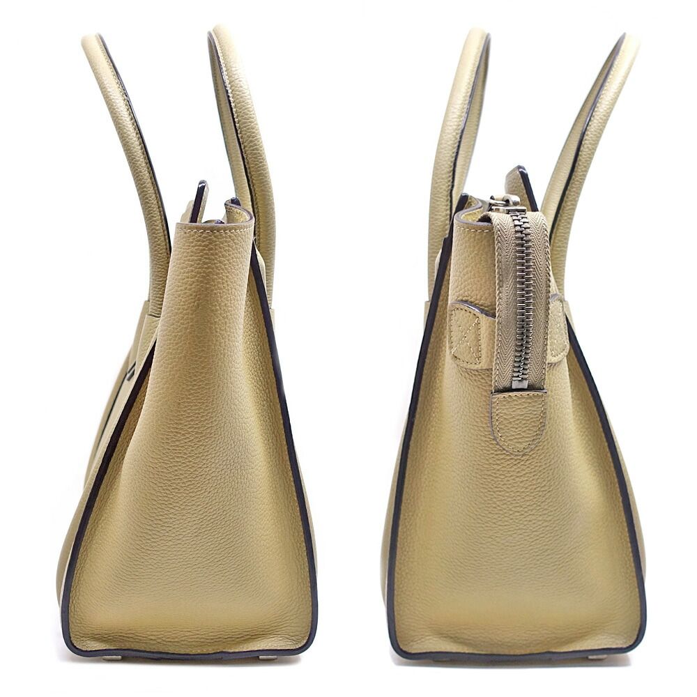 Celine Luggage Micro Dune Beige Handbag Silver — view 3