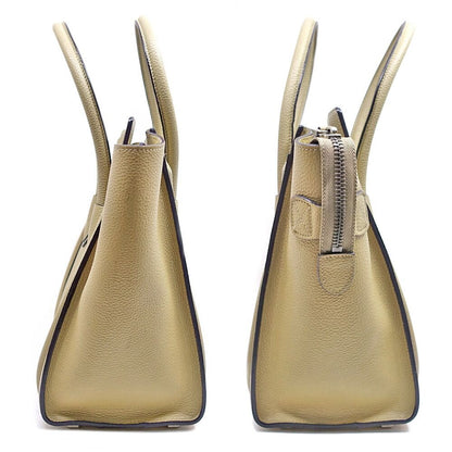 Celine Luggage Micro Dune Beige Handbag Silver — view 3