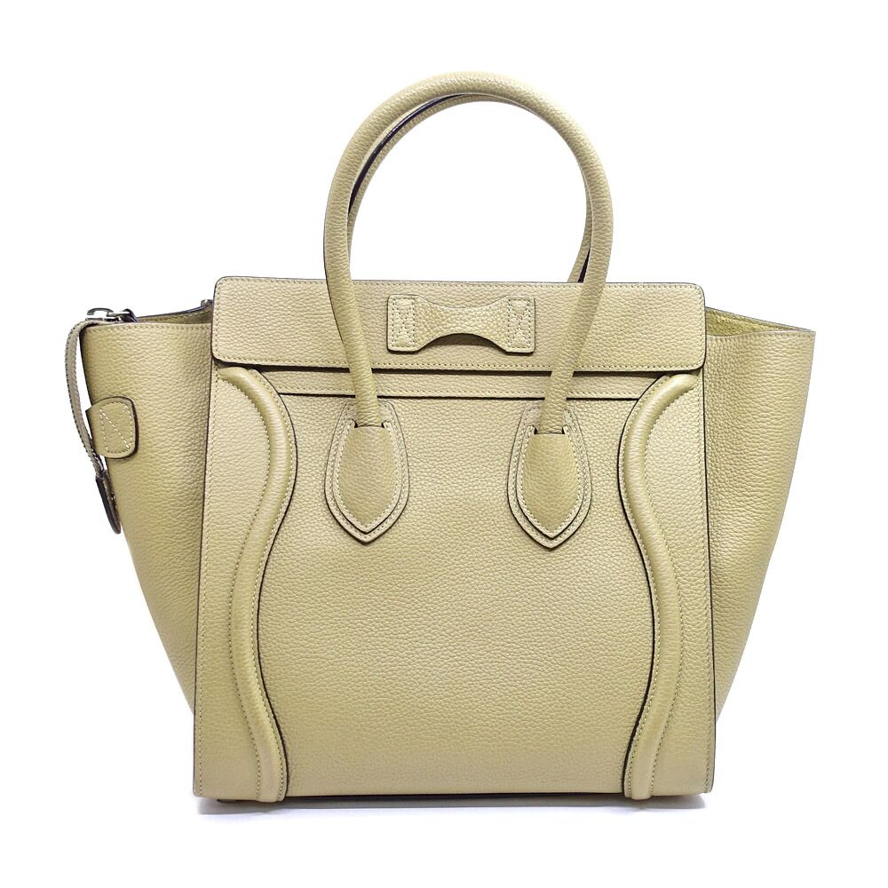 Celine Luggage Micro Dune Beige Handbag Silver — view 2