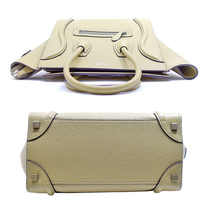 Celine Luggage Micro Dune Beige Handbag Silver — view 4