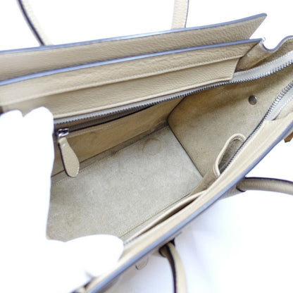 Celine Luggage Micro Dune Beige Handbag Silver — view 6