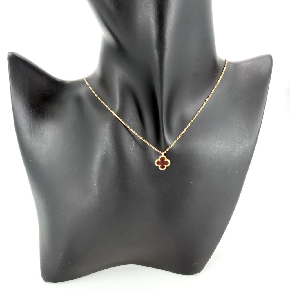 Van Cleef & Arpels Necklace Sweet Alhambra Rose Gold & 18k Pink Carnelian — view 2