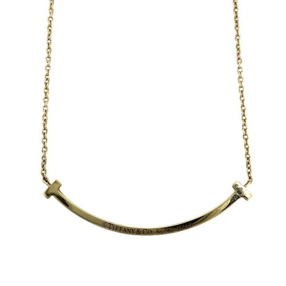 Tiffany & Co Necklace T Smile Small Pendant AdjustableYG 18k Yellow Gold — view 2