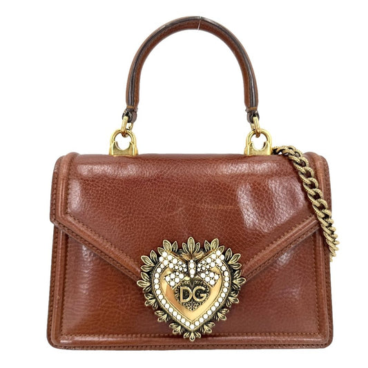 Dolce & Gabbana 2-Way Devotion Small Chain Shoulder Crossbody Heart Bag