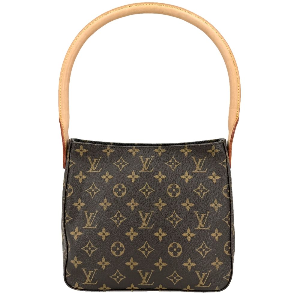 Louis Vuitton Looping MM Shoulder Bag Monogram Canvas Brown Gold