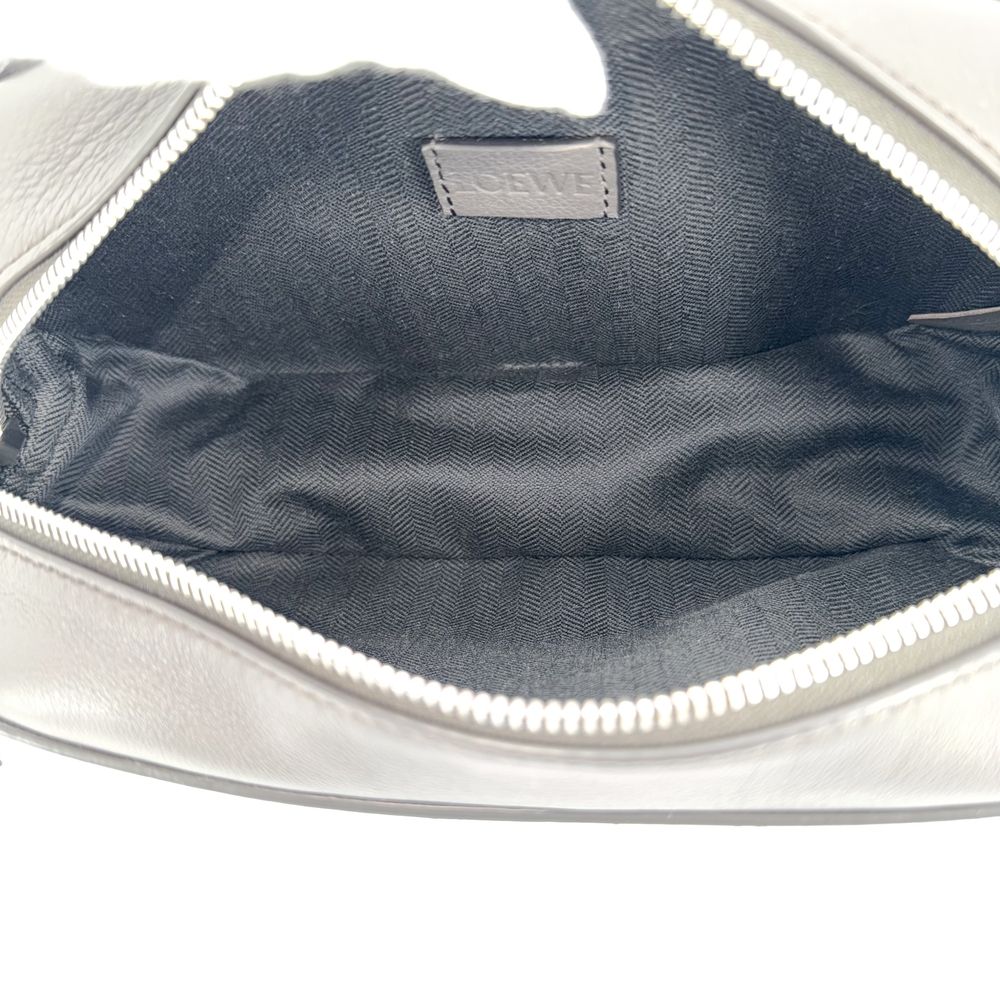 Loewe Belt Bag Convertible Shoulder Crossbody Leather Dark Gray Silver — view 4