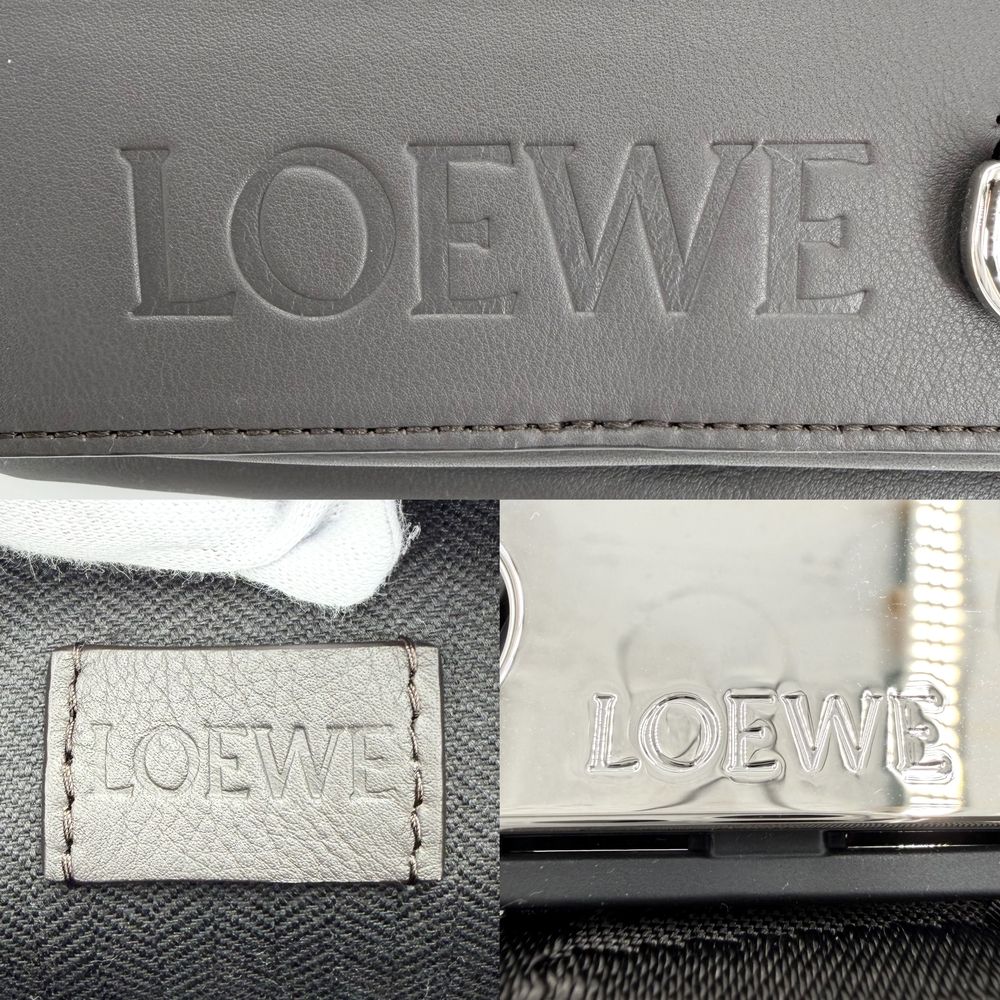 Loewe Belt Bag Convertible Shoulder Crossbody Leather Dark Gray Silver — view 5