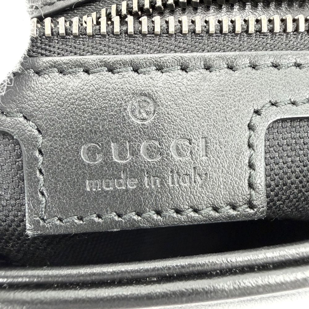 Gucci Shoulder Bag GG Marmont Quilted Crossbody Leather Black Silver — view 5