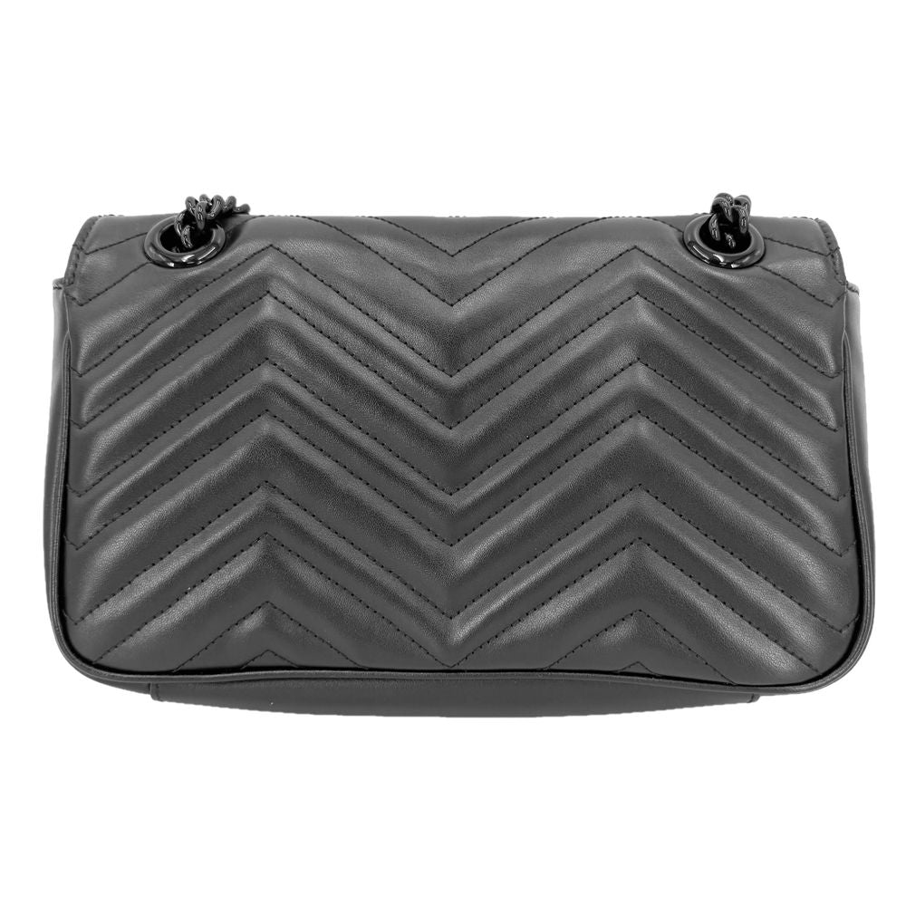 Gucci Shoulder Bag GG Marmont Quilted Crossbody Leather Black Silver — view 2