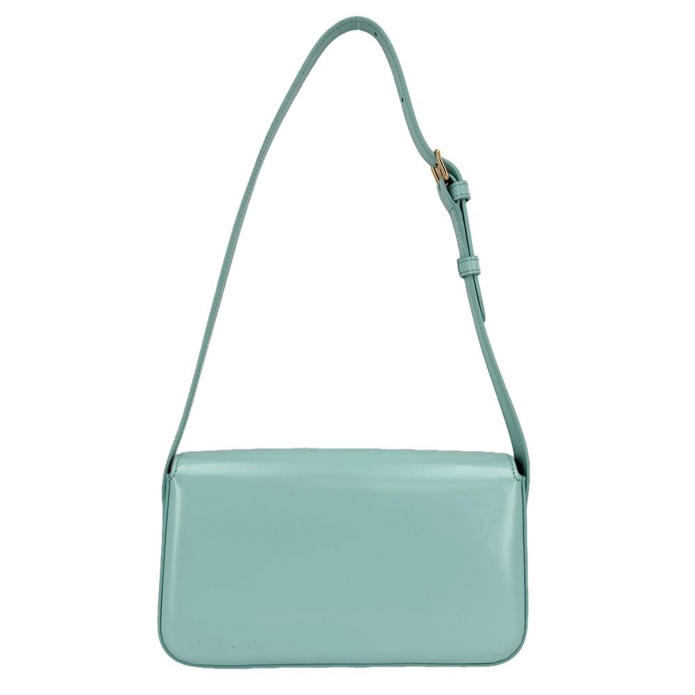 Celine Shoulder Bag Triomphe Claude Leather Light Blue Gold — view 2