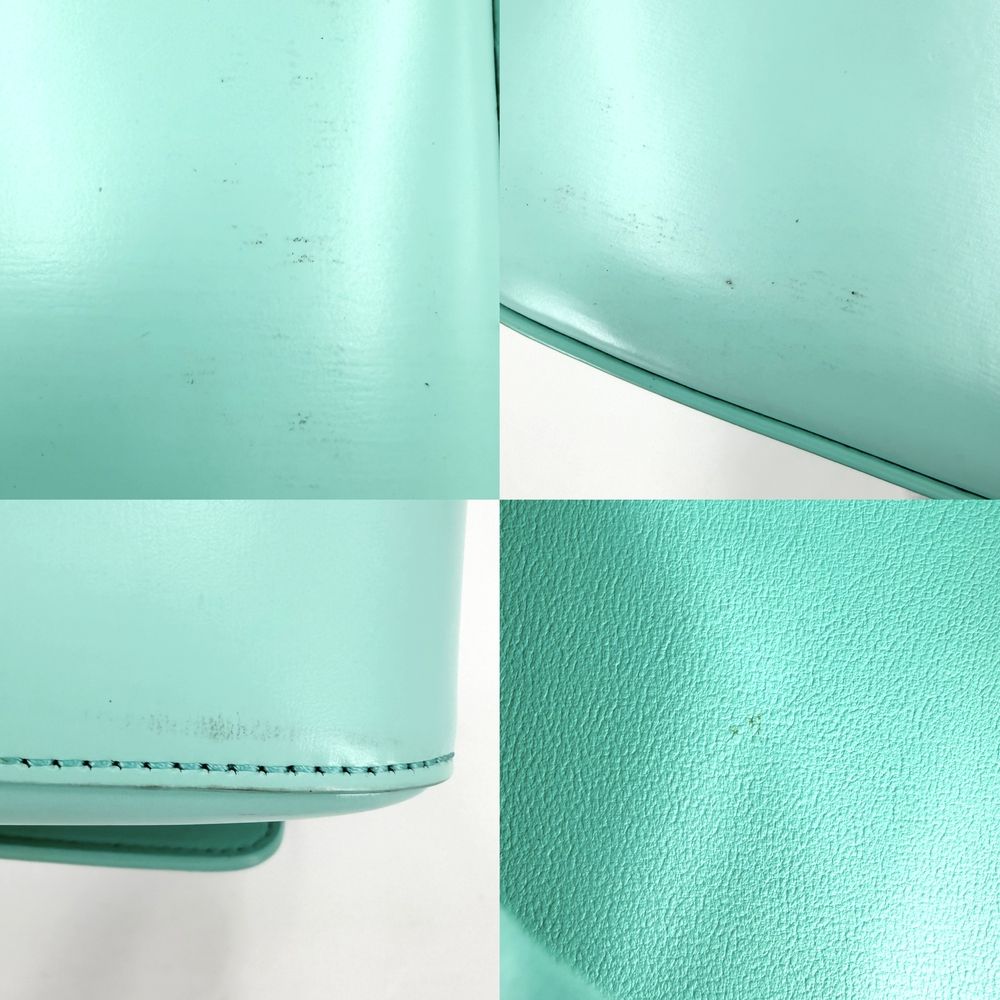 Celine Shoulder Bag Triomphe Claude Leather Light Blue Gold — view 6