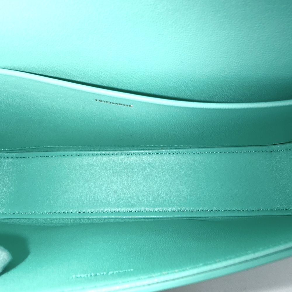 Celine Shoulder Bag Triomphe Claude Leather Light Blue Gold — view 4