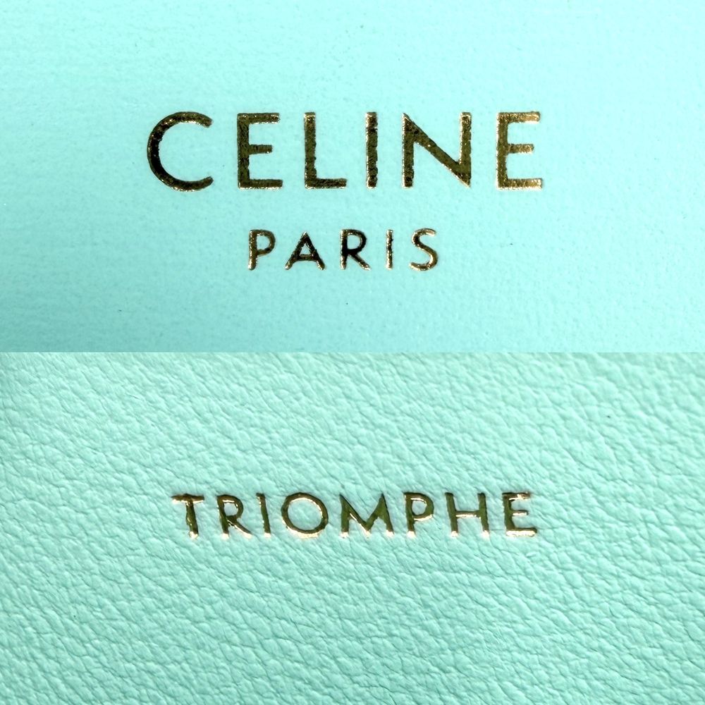 Celine Shoulder Bag Triomphe Claude Leather Light Blue Gold — view 5