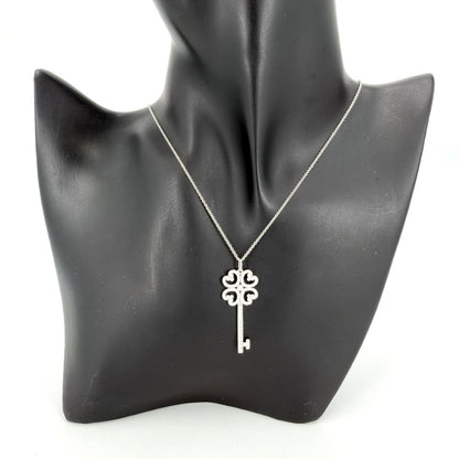 Tiffany & Co Necklace Quattra Heart Key Clover Platinum Diamond — view 3