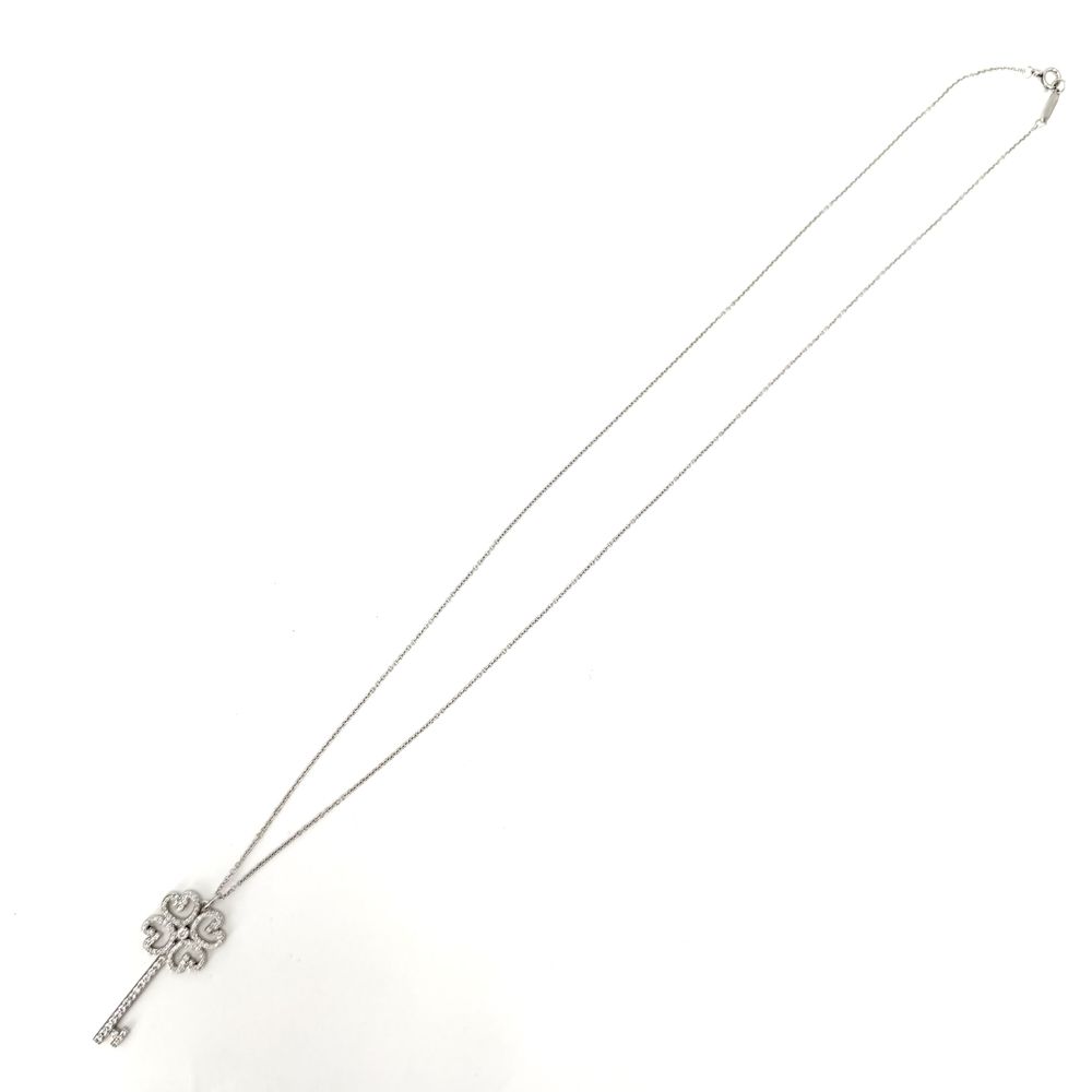 Tiffany & Co Necklace Quattra Heart Key Clover Platinum Diamond — view 6