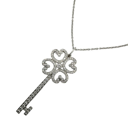 Tiffany & Co Necklace Quattra Heart Key Clover Platinum Diamond