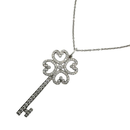 Tiffany & Co Necklace Quattra Heart Key Clover Platinum Diamond