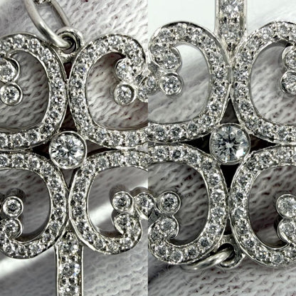Tiffany & Co Necklace Quattra Heart Key Clover Platinum Diamond — view 4