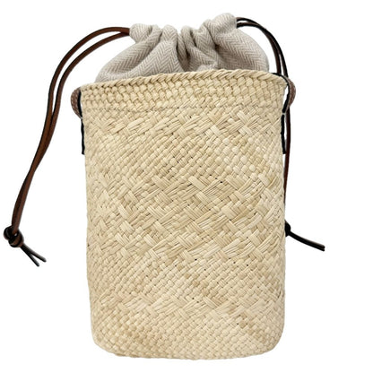 Loewe Shoulder Bag Anagram Square Pocket Basket Crossbody Raffia Beige — view 2