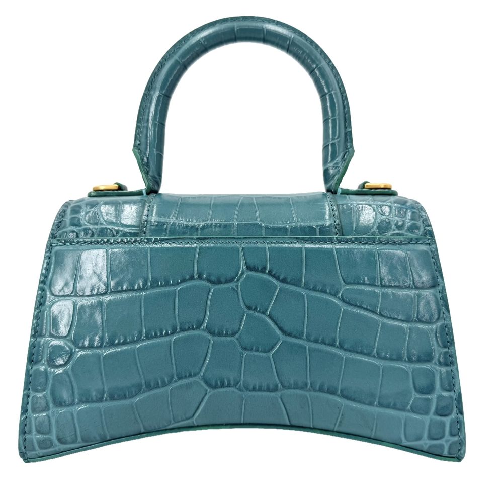 Balenciaga 2-Way Hourglass XS Shoulder Bag Crossbody Croco Embossed — view 2
