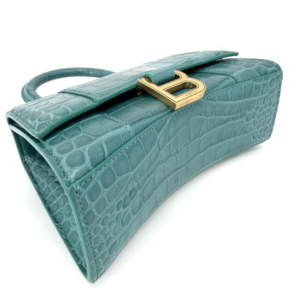 Balenciaga 2-Way Hourglass XS Shoulder Bag Crossbody Croco Embossed — view 3