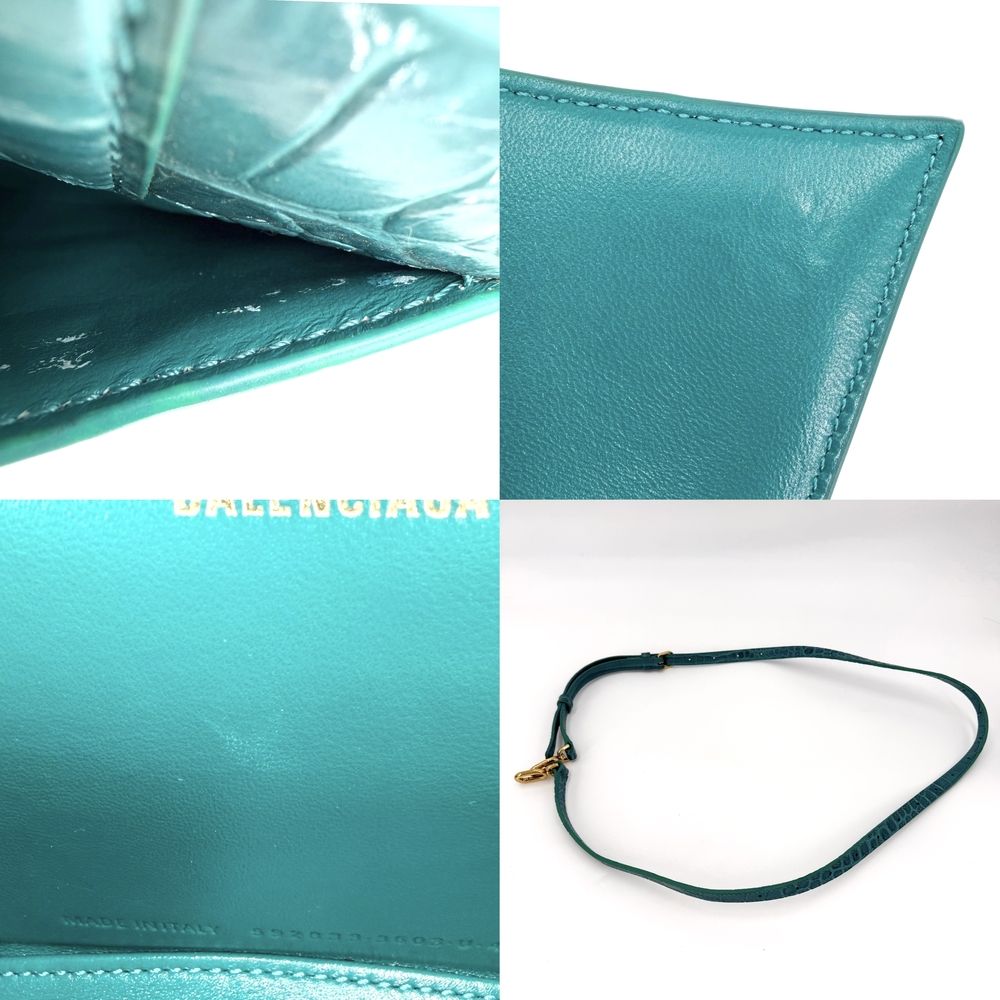Balenciaga 2-Way Hourglass XS Shoulder Bag Crossbody Croco Embossed — view 7
