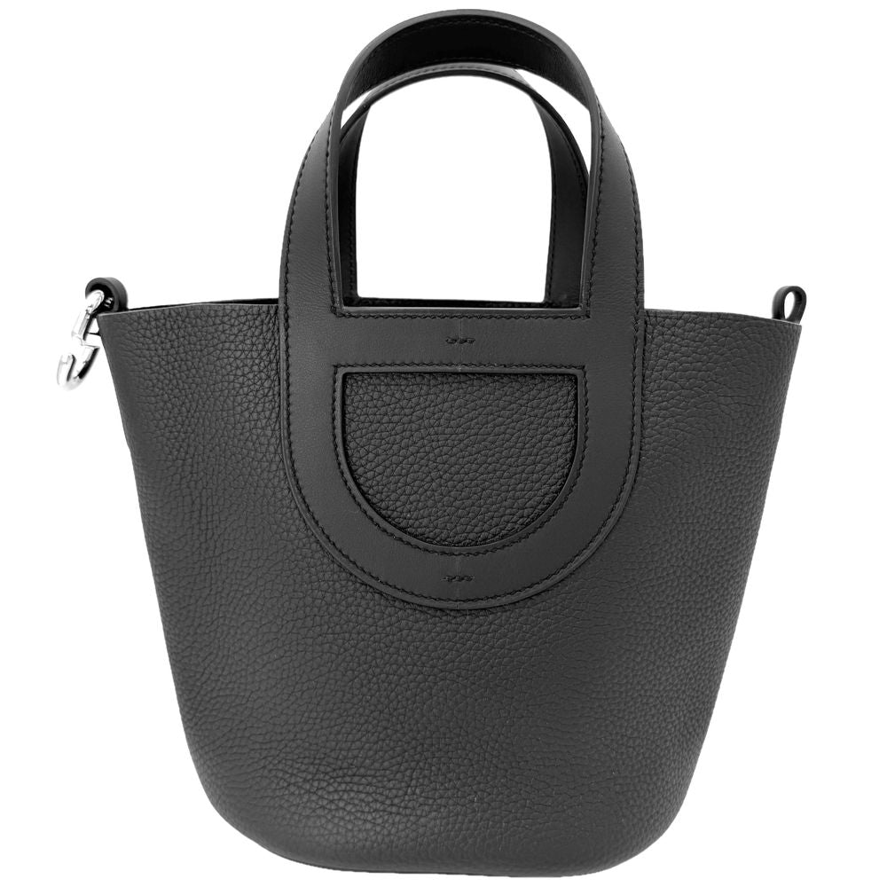 Hermes Handbag in the Loop 18 Chaine Picot Leather Black Silver — view 2