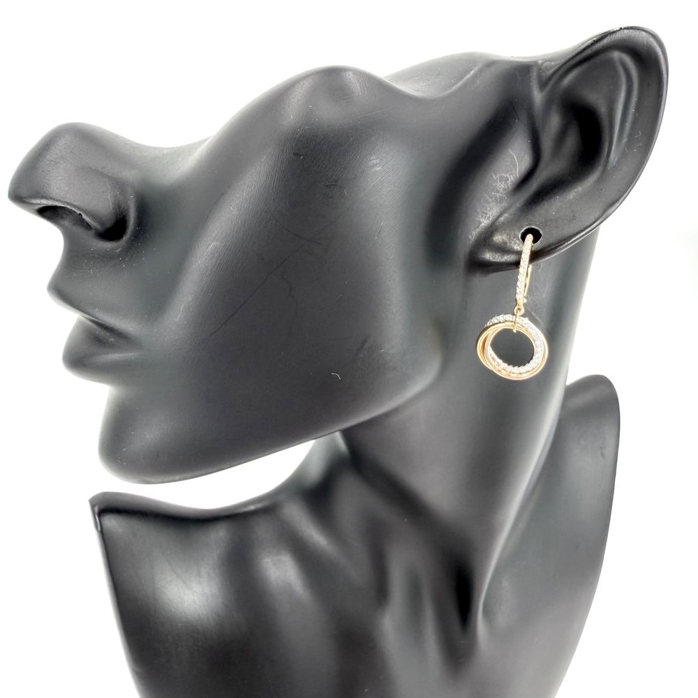 Cartier Earrings Trinity Hoop 18k Yellow Gold 18k Pink White — view 3