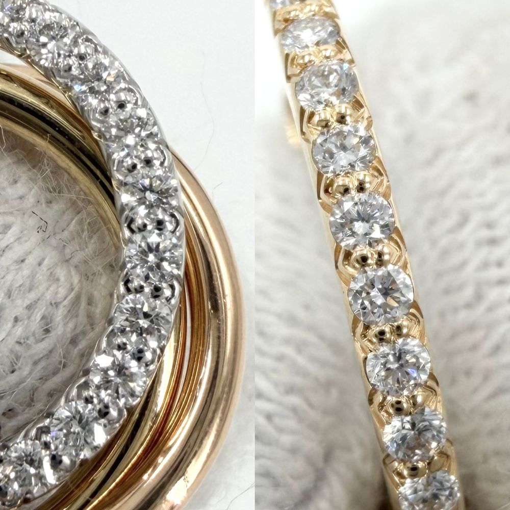 Cartier Earrings Trinity Hoop 18k Yellow Gold 18k Pink White — view 4