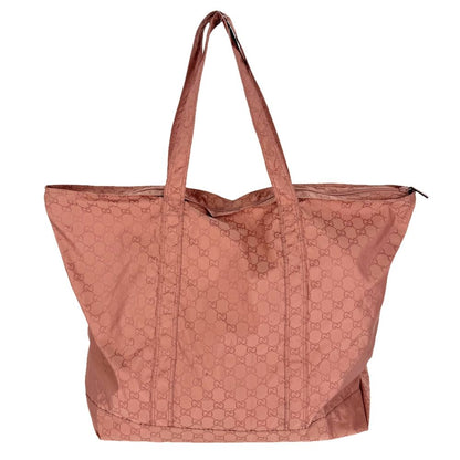 Gucci Tote Eco GG Pattern Shoulder Bag Nylon Pink Silver — view 2
