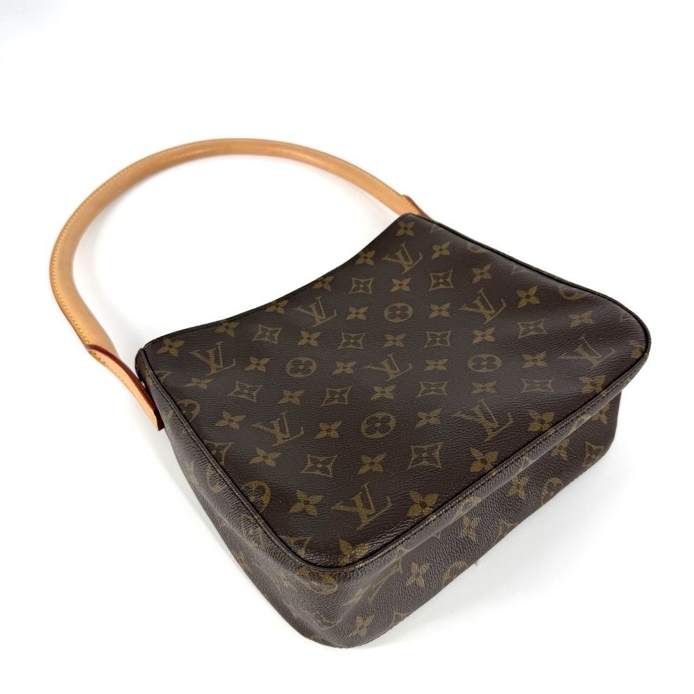 Louis Vuitton Shoulder Bag Looping MM One Handle Monogram Canvas Brown Gold — view 3