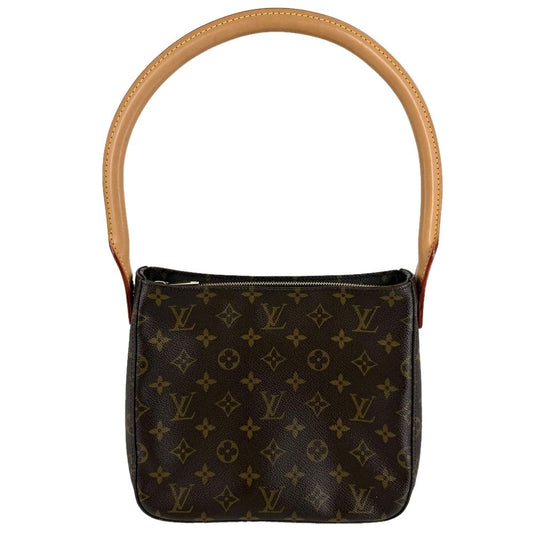 Louis Vuitton Shoulder Bag Looping MM One Handle Monogram Canvas Brown Gold