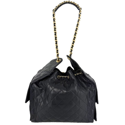 Chanel Shoulder Bag 25 Medium CC Logo Chain 25 Caviar Leather Black Gold — view 2