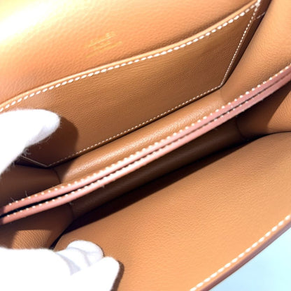 Hermes Shoulder Bag Roulis Sac Mini Crossbody Leather Brown Gold — view 4