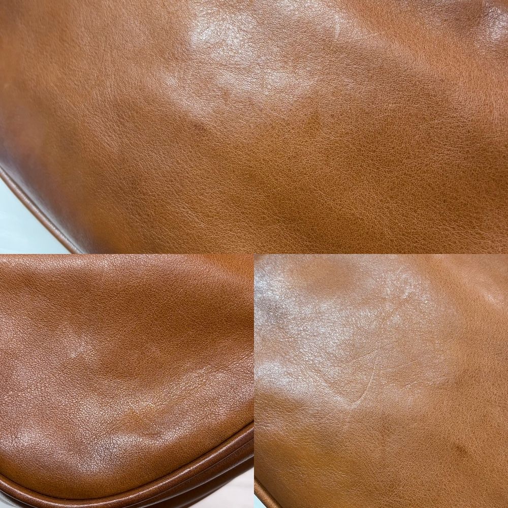 Miu Miu 2-Way Logo Hobo Shoulder Bag Leather Brown Gold — view 7