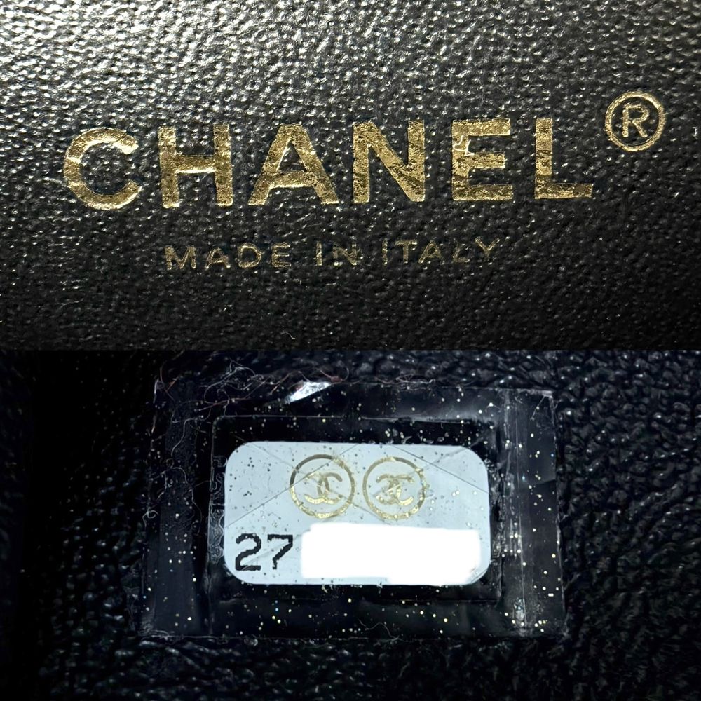 Chanel Shoulder Bag Chevron Chain CC Logo Crossbody Leather Black Gold — view 6