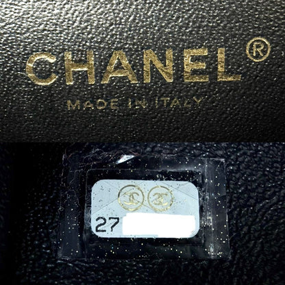 Chanel Shoulder Bag Chevron Chain CC Logo Crossbody Leather Black Gold — view 6