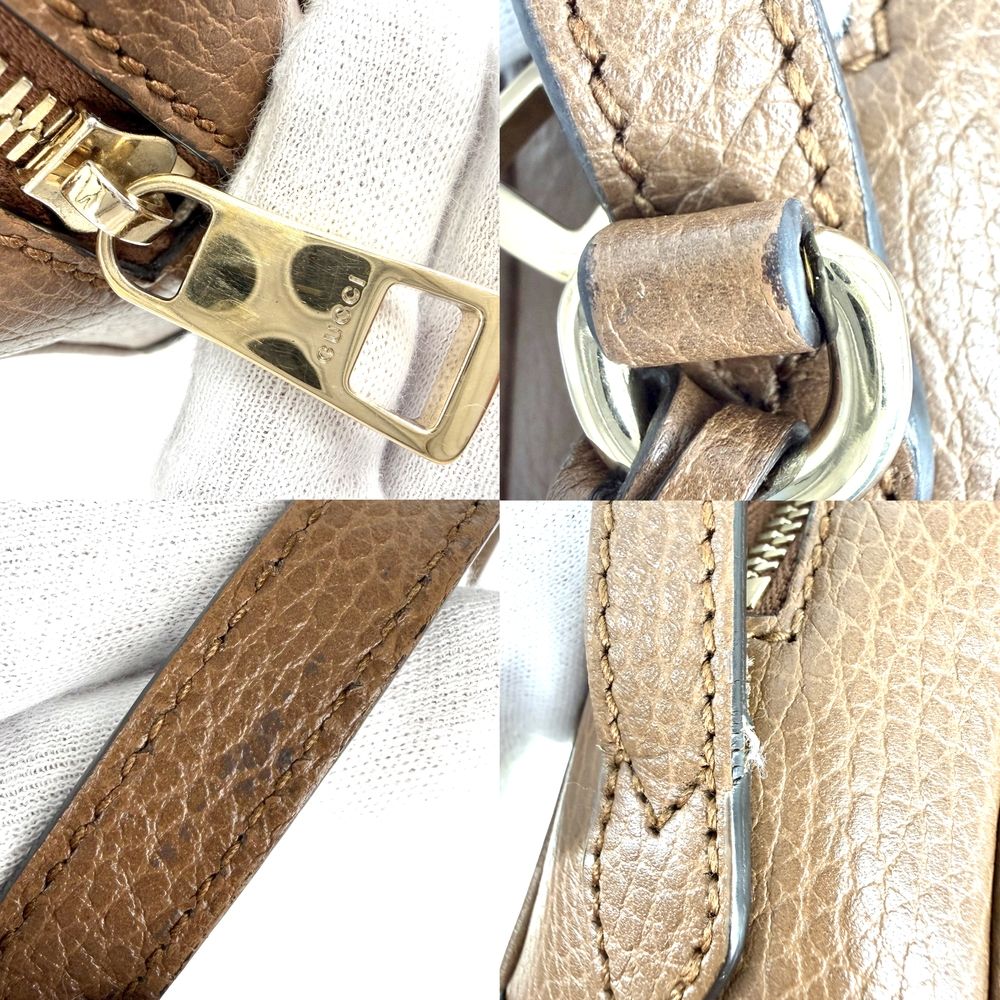 Gucci Shoulder Bag Crossbody GG Canvas Leather Beige Brown Gold — view 7