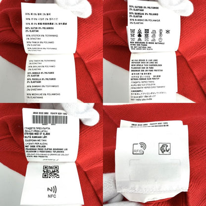 Prada Knit Logo Cropped Long Sleeve Top Red Cotton Polyamide Elastane Autumn 36 — view 4