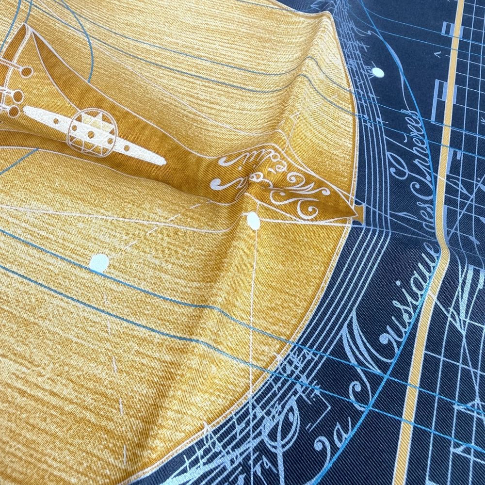 Hermes Scarf Carre 90 Music Played by Spheres Items la Musique Des Silk Dark — view 4