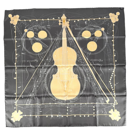 Hermes Scarf Carre 90 Music Played by Spheres Items la Musique Des Silk Dark — view 2
