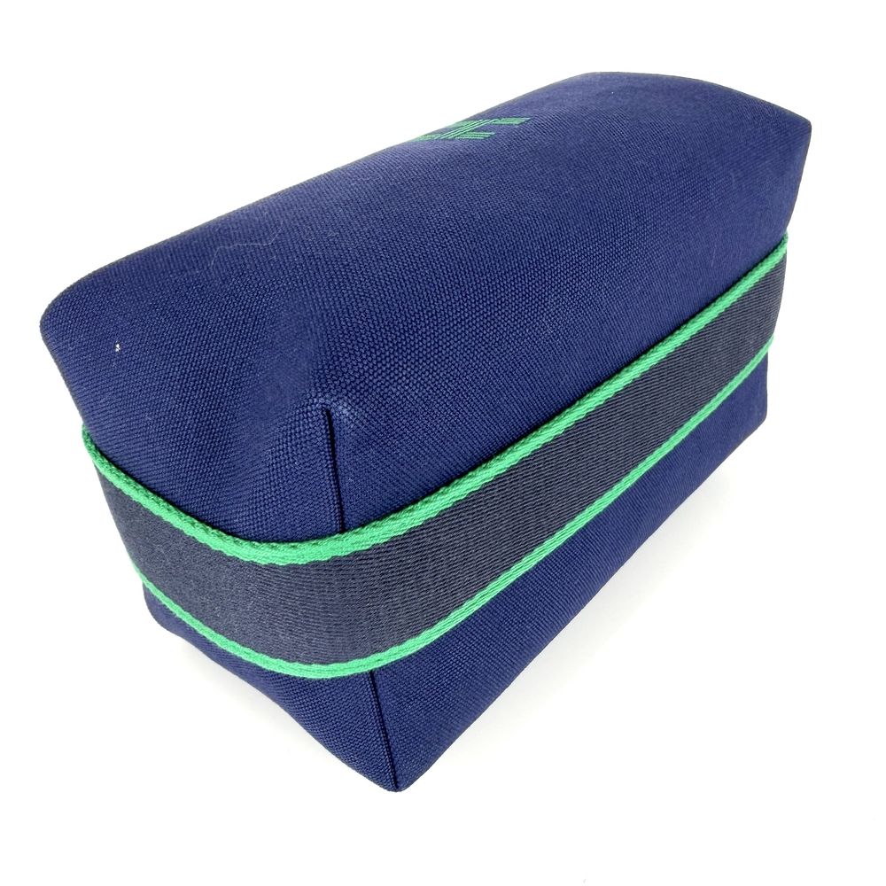 Hermes Handbag Brid-a-brac PM Pouch Cotton Navy Green Silver — view 3