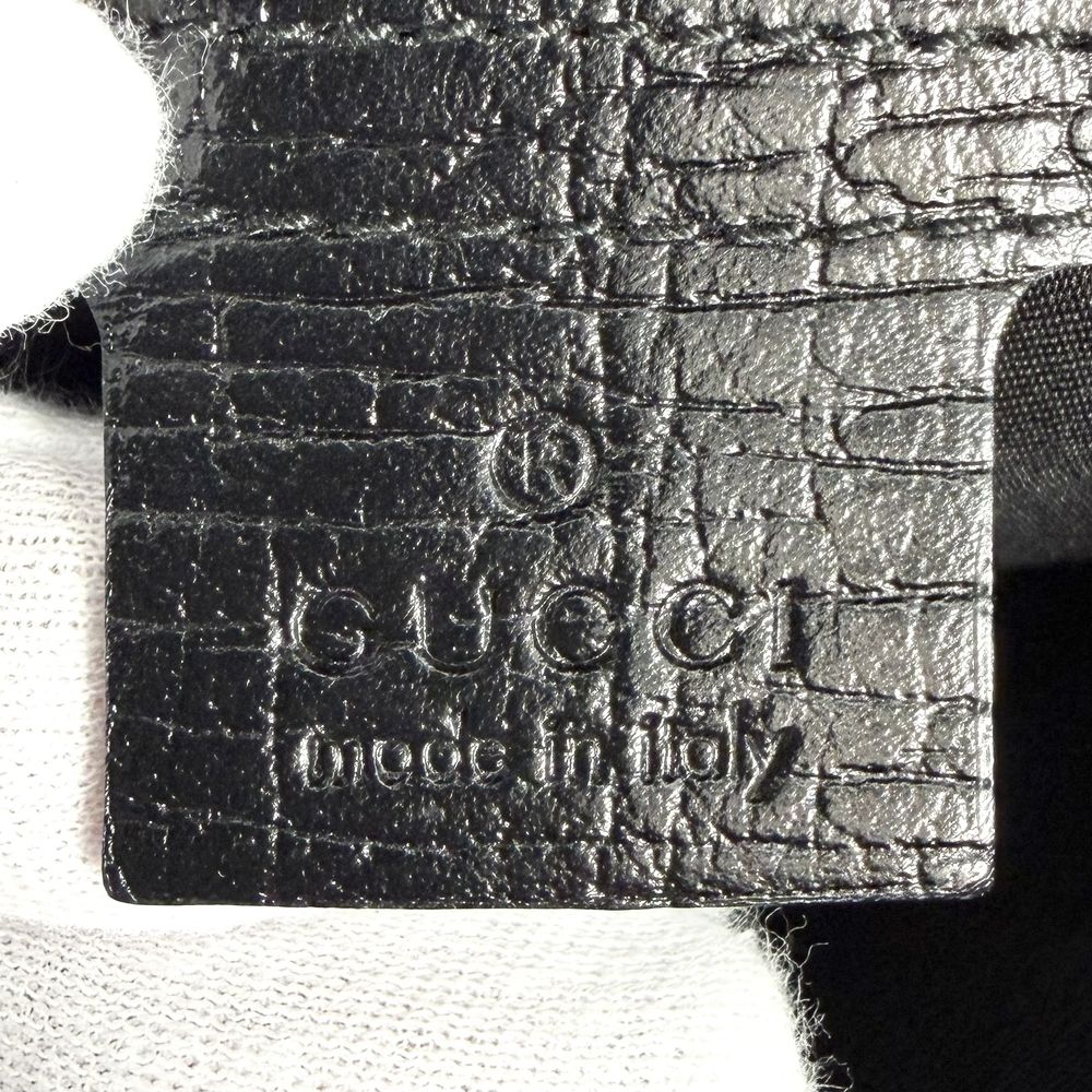 Gucci Tote Bag Horsebit Shoulder Crossbody GG Canvas Leather Black Navy Gold — view 5
