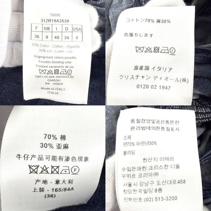 Dior Dress Off Shoulder Ruffles Denim Indigo Cotton Spring Summer Autumn 40 — view 4