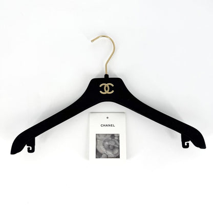 Chanel Tank Top Cat Hand Sign Sleeveless 34 Silver Gold Silk — view 5