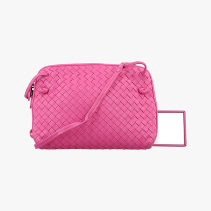 Bottega Veneta Nodini Intrecciato Rose Red Lambskin