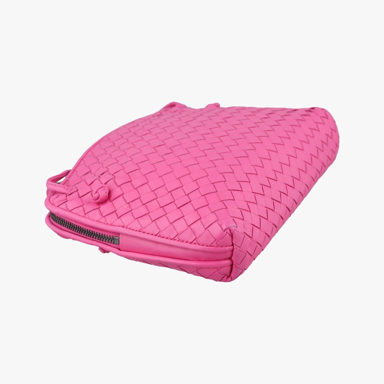 Bottega Veneta Nodini Intrecciato Rose Red Lambskin — view 7